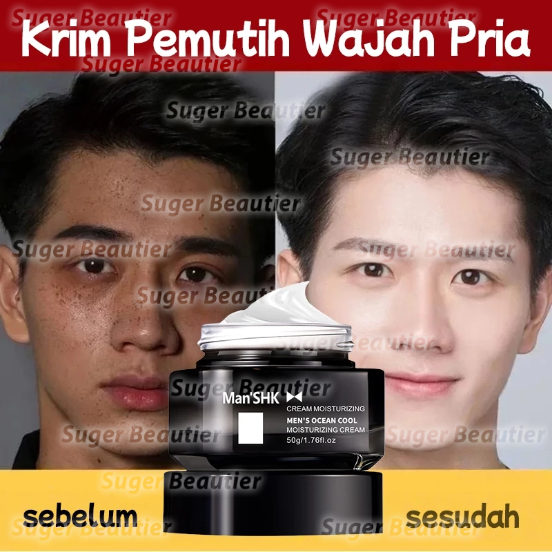 Krim Pria Pemutih Wajah Krim pelembab hidrasi pria 50g Anti Kerut Pelembab Kulit Kering Krim Kerut W