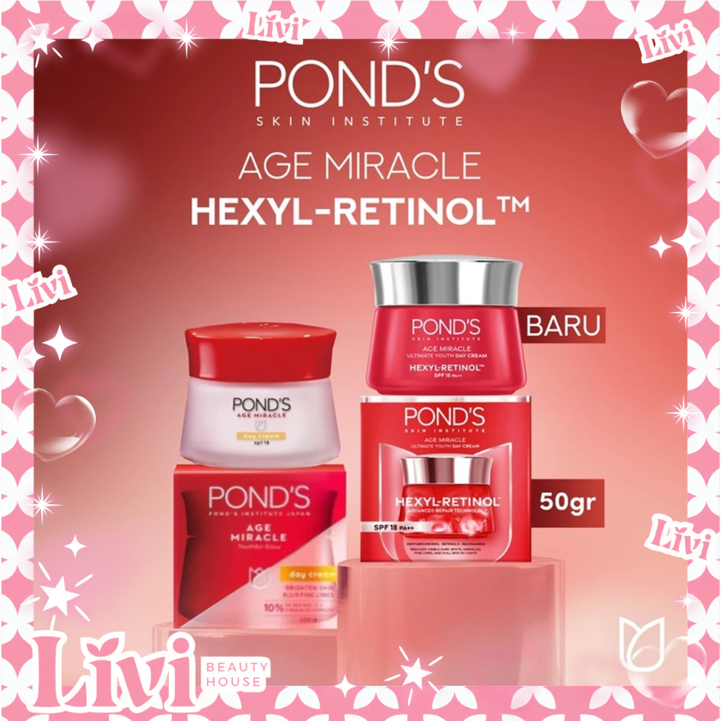 LIVI - Ponds Age Miracle Ultimate Youth Day Cream SPF 18 PA++ 50g(BESAR)