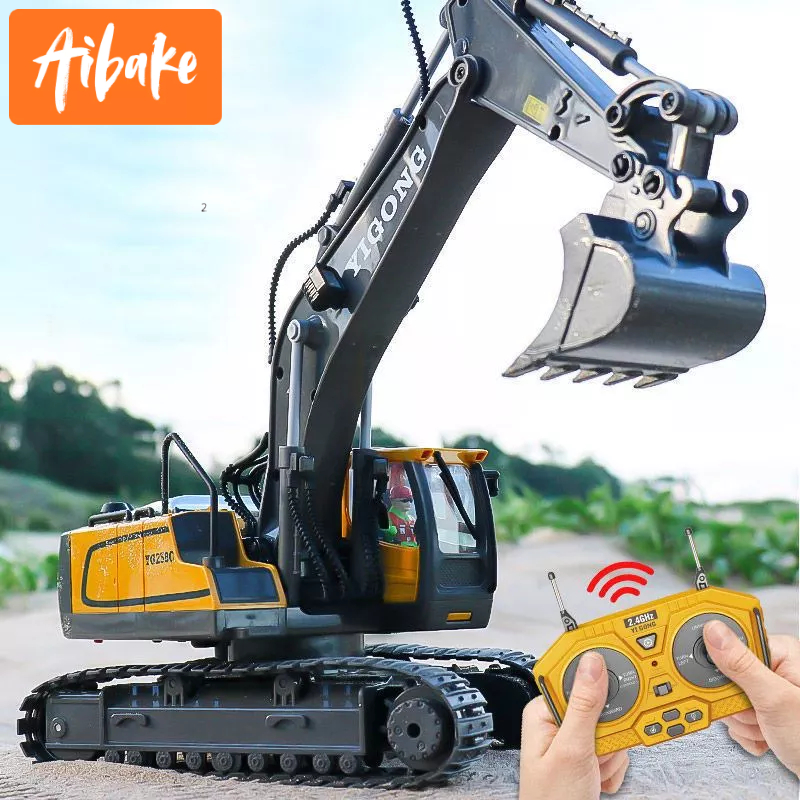 Excavator Remote Control 2.4Ghz 14 Channel RC Excavator Mainan Excavator RC Crawler Excavator Remote
