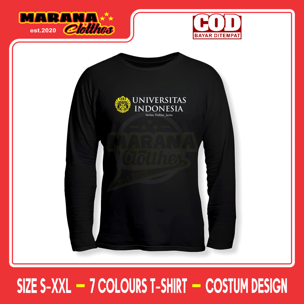 Kaos UI Universitas Indonesia Logo Lengan Panjang Kaos Distro