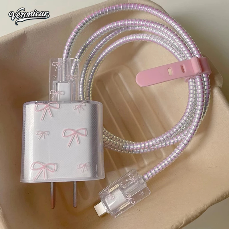 Set 5 PCS Pelindung Kabel Charger iphone | Soft Transparan Anti Lipat Pelindung Charger iphone 18w&2