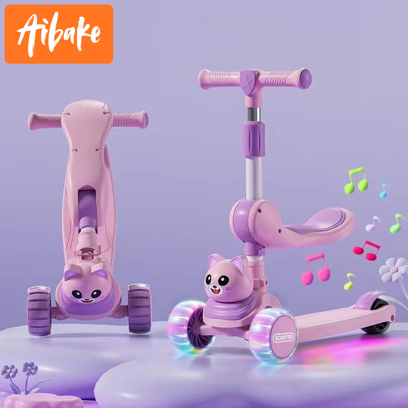 Skuter Anak Perempuan Skuter Anak Roda 3 Skuter Duduk Anak Sekuter Anak Perempuan Scooter Anak