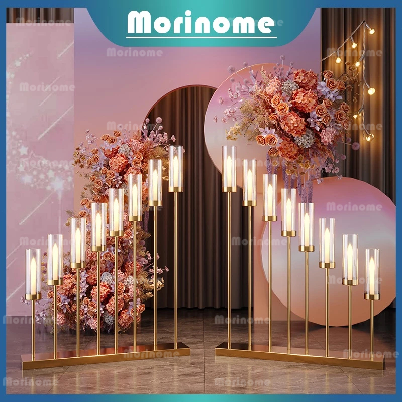 Standing Lampu Candle Holder Tempat Lilin Lampu 2pcs/Set 16 Lilin 120cm Pesta Wedding Dekorasi Perni