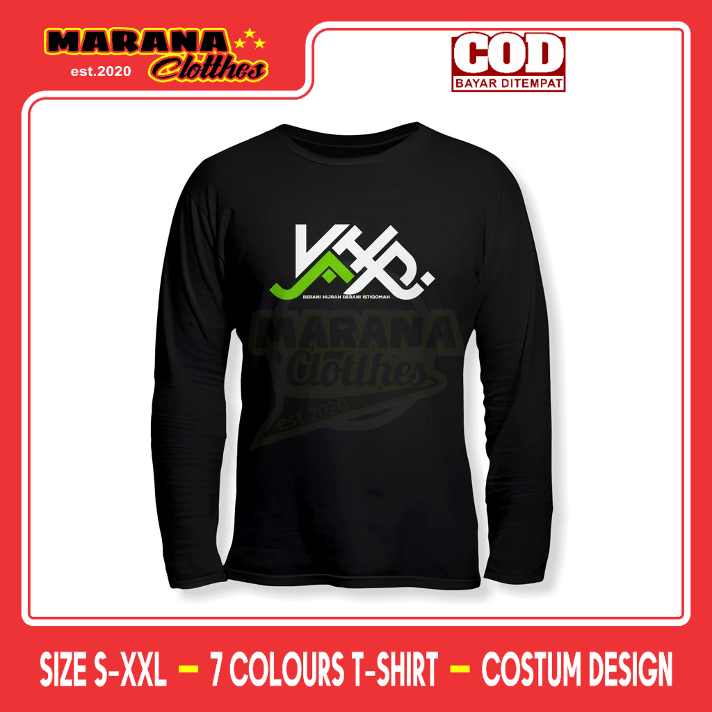 Kaos BERANI HIJRAH BERANI ISTIQOMAH Lengan Panjang Baju Muslim