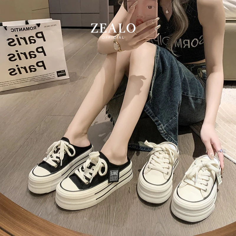 Zealo 322 Sepatu Wanita Sneakers Selop Premium Quality Casual Shoes
