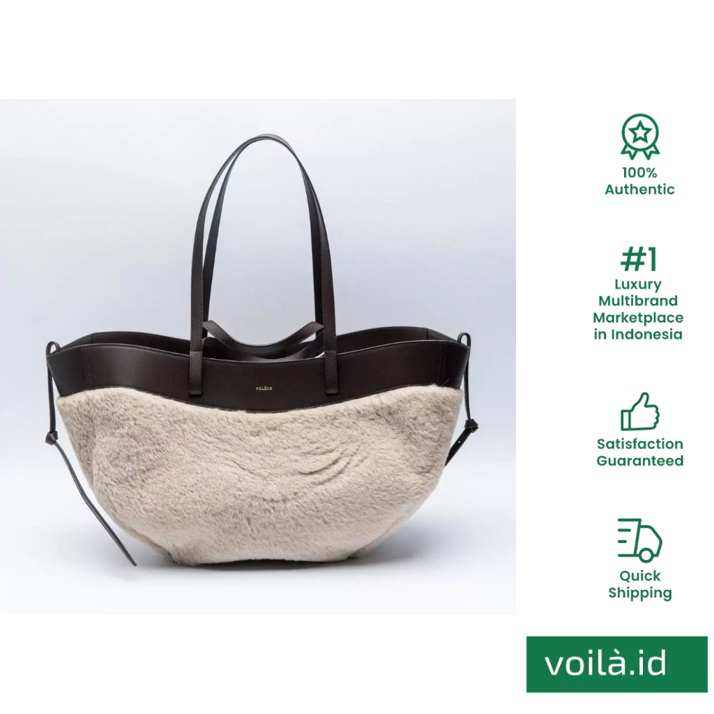 Cyme Shopping Bag Calf Leather and Wool Alpaca