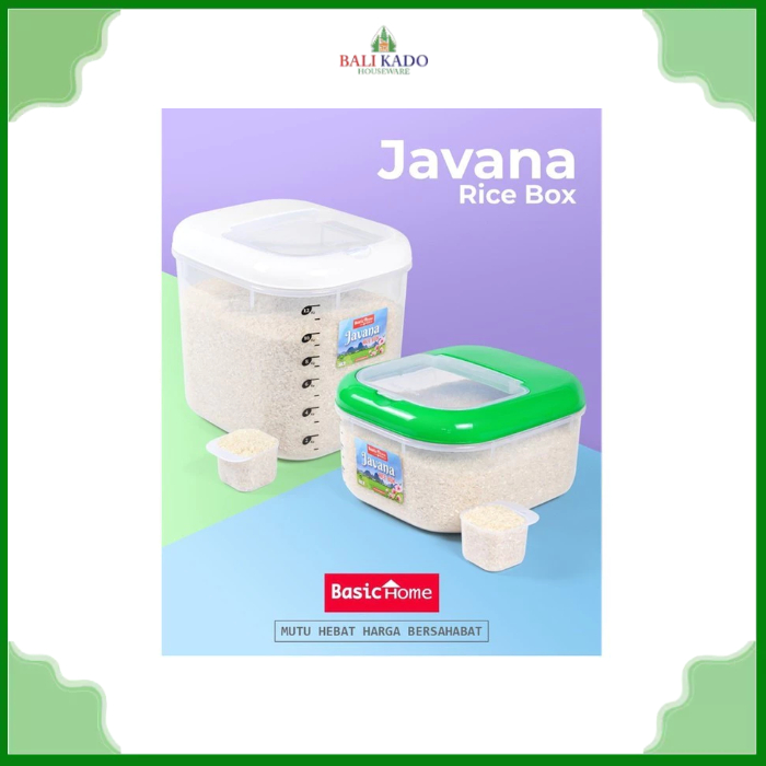 Lion Star BRB-2 Tempat Beras Plastik 12 KG Javana Rice Box / Dispenser Beras Transparan Food Grade
