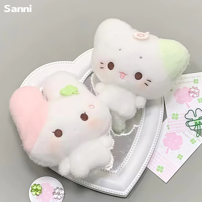 [CODGantungan Kunci Boneka Kelinci Semanggi Keychain Kucing Kue Ikan Keychain Boneka Kucing Kue Ikan