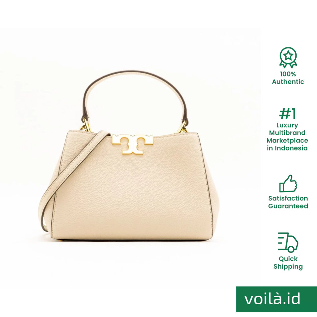 Eleanor Pebble Mini Satchel Bag Light Stone