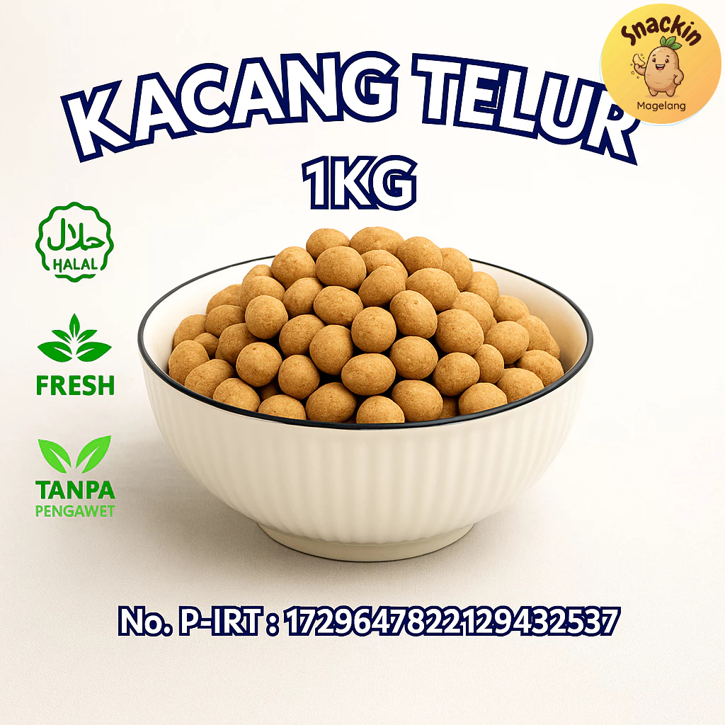 Kacang Telur Snackin Magelang Renyah Gurih Manis Snack Kiloan