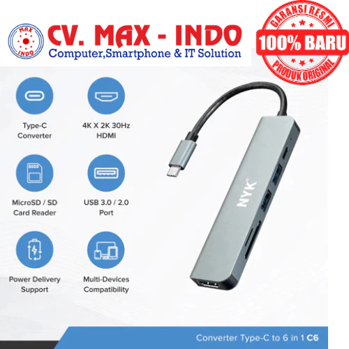 NYK 6 IN 1 TYPE-C HUB C6