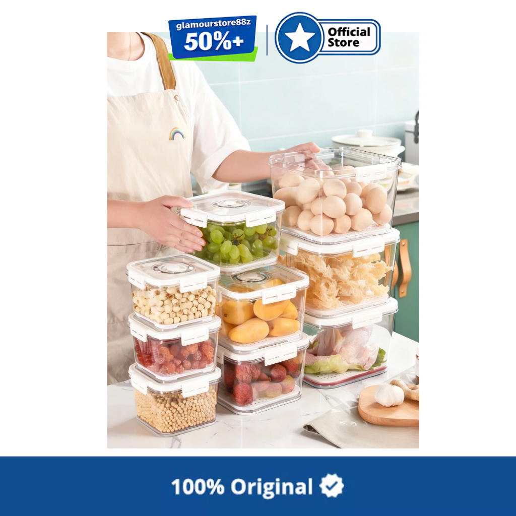 Kotak Plastik Kedap Udara Kotak Makanan Buah Sayur Kulkas Kotak Beranak