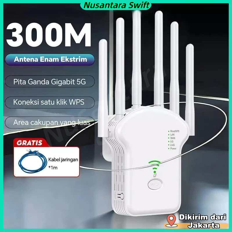 Penguat Sinyal WiFi Repeater Extender Router Booster 2.4G Access Point Ultraboost 1200Mbps