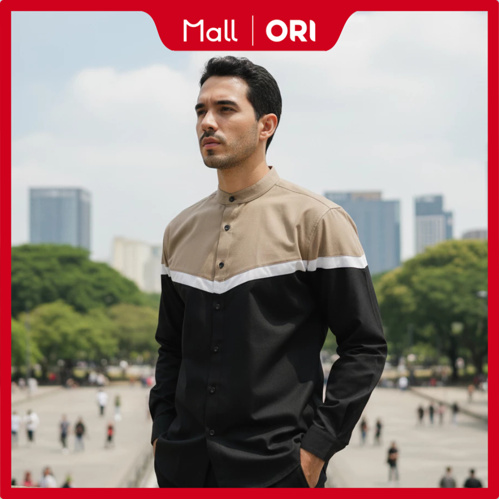 PRESIDENT – Baju Koko Muslim AL HABSYI – Baju Taqwa Pria Modern Lengan Panjang Bahan Katun Import Pr