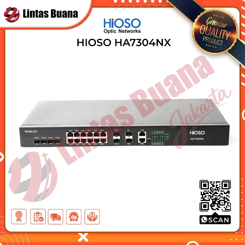 OLT EPON HIOSO HA7304NX 4PON UPLINK 10G 256 ONUs