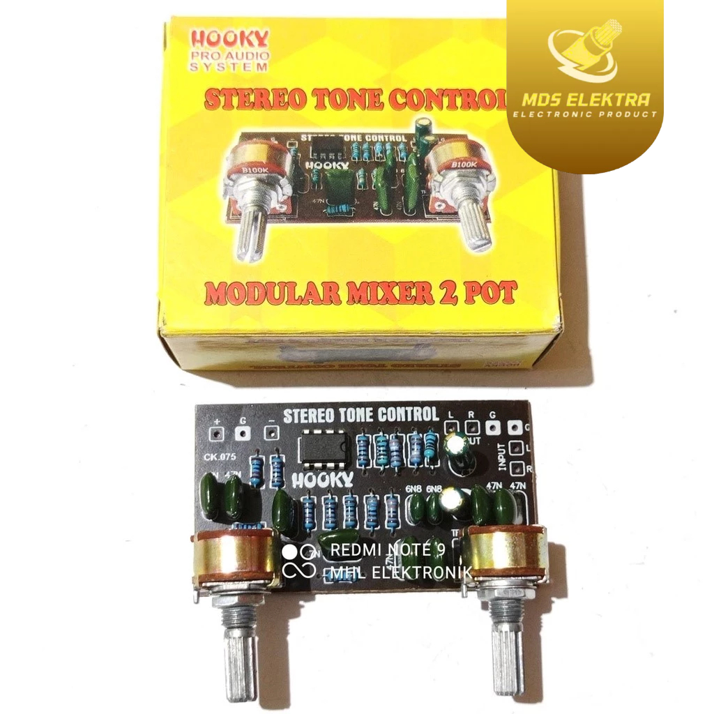 Stereo Tone Control Master Control Bass Treble Modular Mixer 2 Pot 196B By HOOKY Pro Audio System
