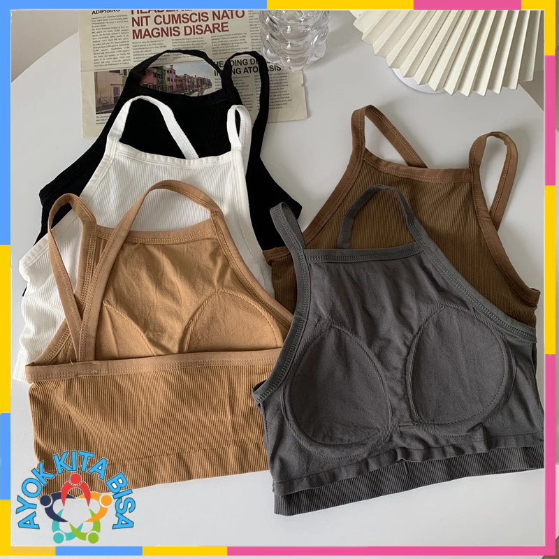 AKB Tanktop Bra Wanita Tanpa Kawat 6560 Bra Fashion Wanita Turtle Neck Sexy Crop Top Elastis Bra Cro