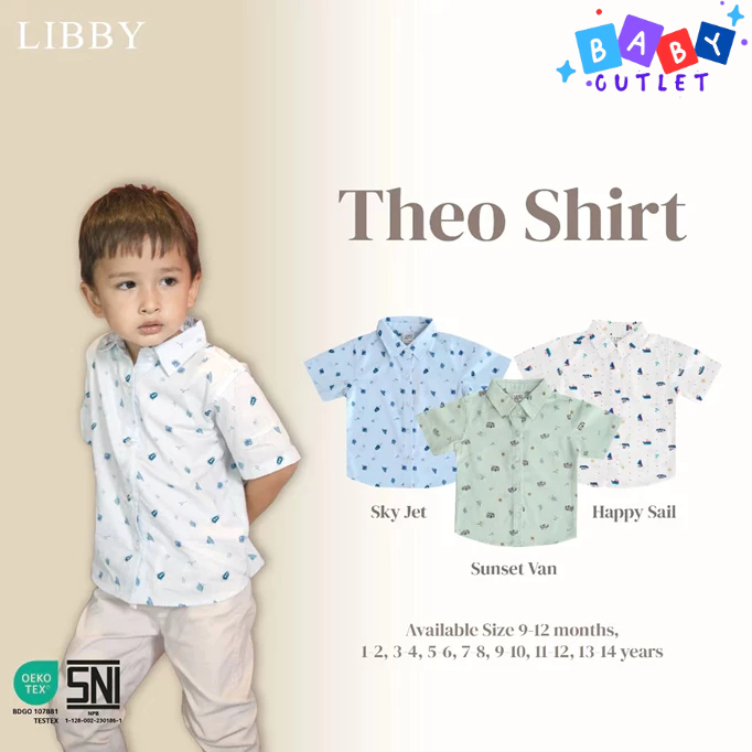 LIBBY Theo Shirt Kemeja Anak Laki - Laki Size 9 bulan - 8 Tahun