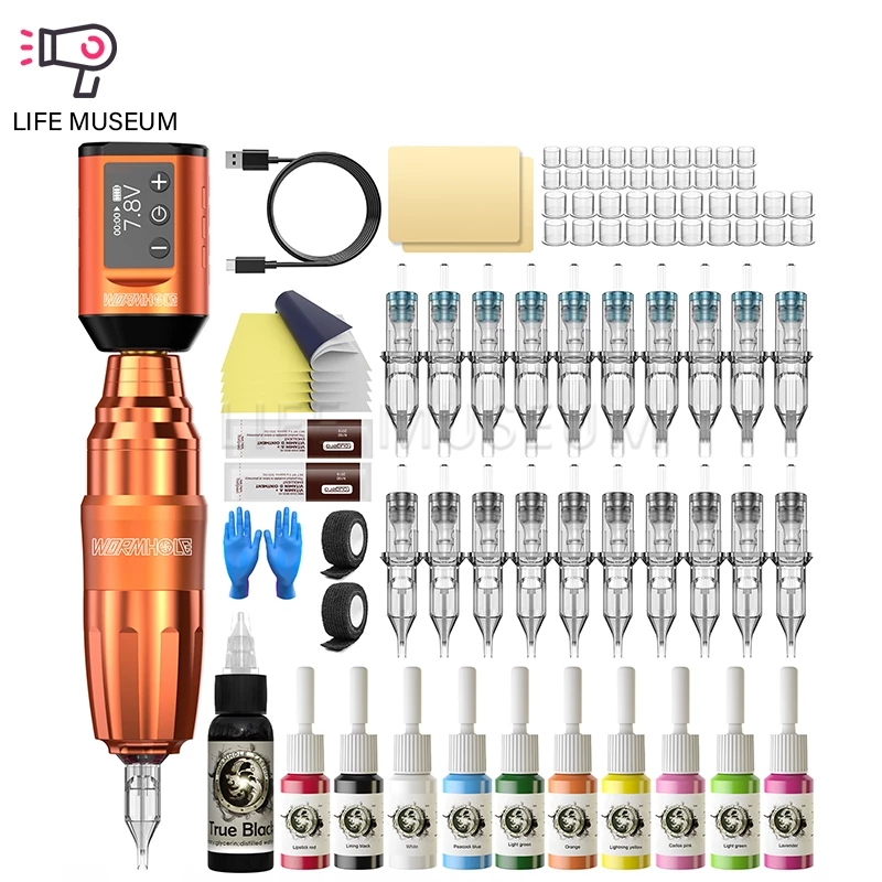 Wireless Tattoo Kit-Wormhole Tattoo Machine Pen Cordless Tattoo Pen Kit Kit pistol tato dengan tinta