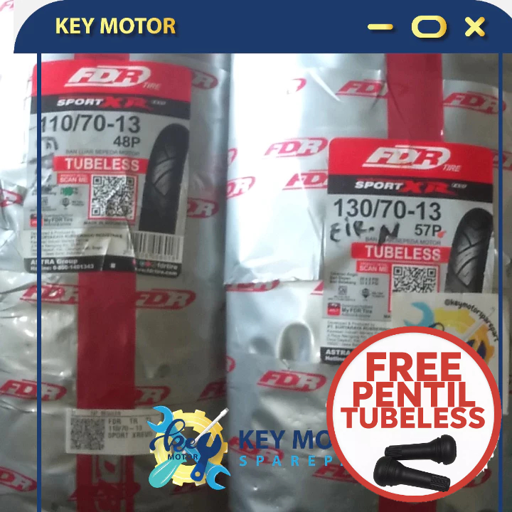 Ban Luar FDR SEPASANG KHUSUS MOTOR NMAX - Ban Depan 110/70-13 dan Ban Belakang 130/70-13 Tubeless Tu