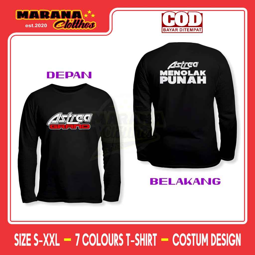 Kaos Motor Honda Astrea Grand Menolak Punah DB Lengan Panjang Baju Otomotif