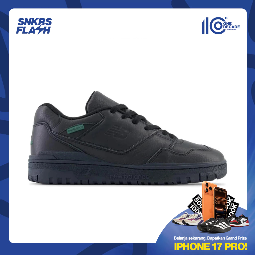 NEW BALANCE 550 V1 Triple Black Phantom Sepatu Sneakers Pria - BB550PBB - Size 44