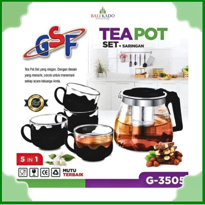 GSF Tea Pot Set + Saringan G-3505/ Teapot Set GSF G-3505