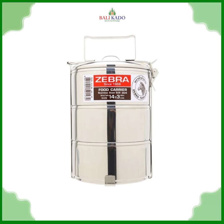 Zebra Rantang 3 Susun Stainless steel 14x3 (150143) / Food Carrier Tebal Susun 3 Tingkat Rantangan