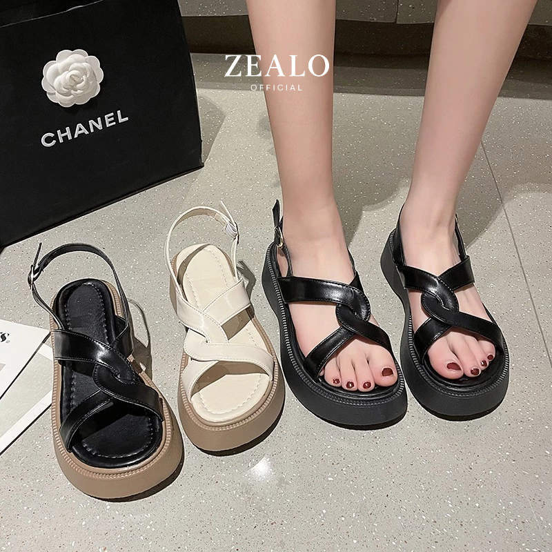 Zealo.Shoes 296 Sandal  Korea Wanita Wedges Tali Fashion Casual Shoes Premium Quality