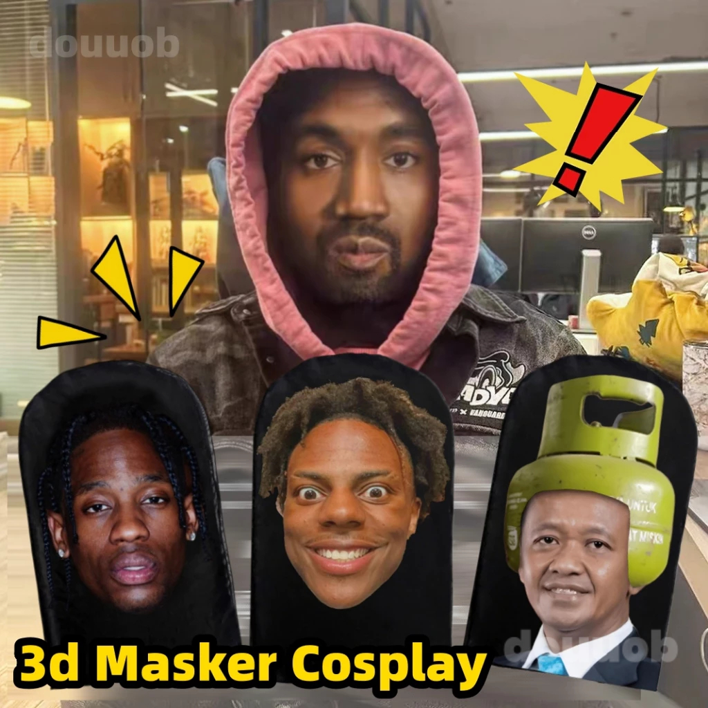 Topeng Ugly Face Lucu/Masker Topeng Wajah 3d/Topengwajah Lucu Viral/Masker Halloween/Masker Cosplay/