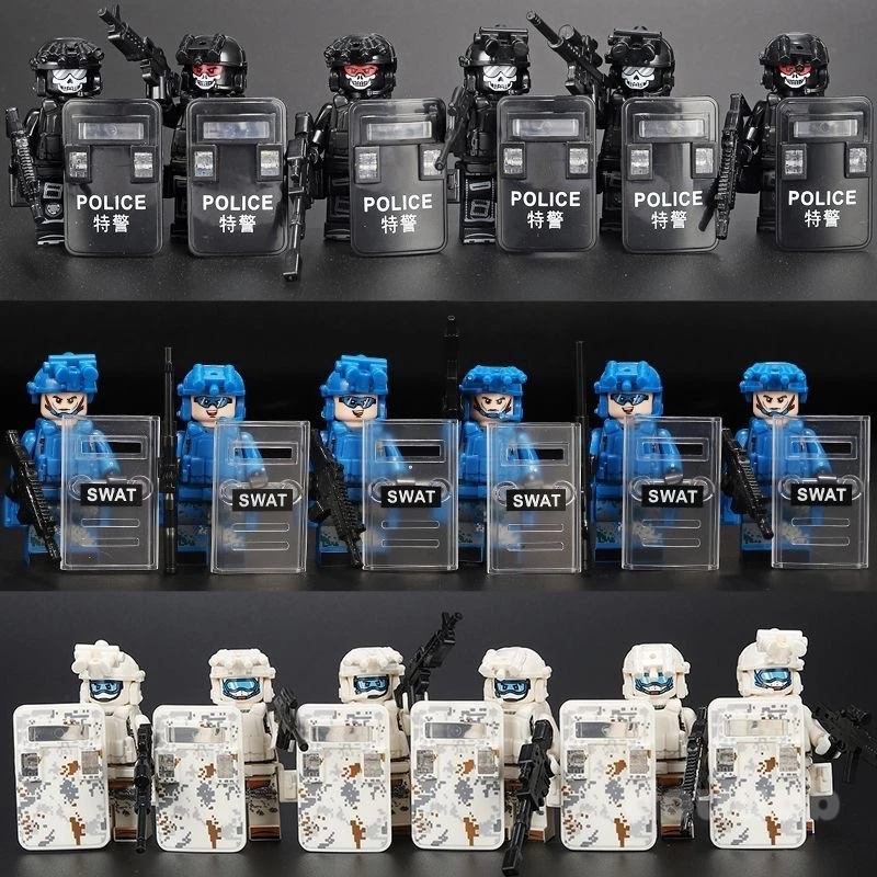 1Set Mainan Balok Mini Mainan Balok/Mainan Edukasi/Mainan Balok Susun/Minifigure/Mainan Militer