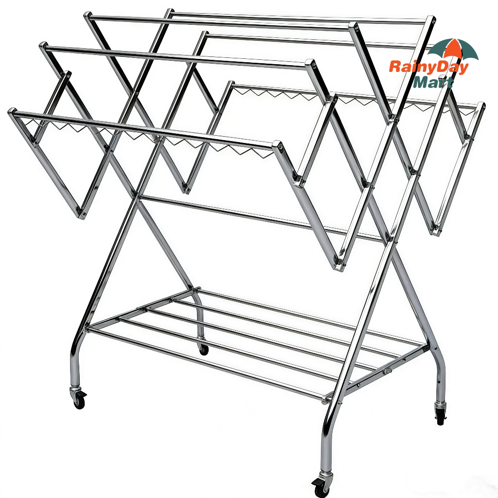 SUS 304 Jemuran dinding lipat Stainless Steel Jemuran Baju Lipat Stainless Steel Anti Karat