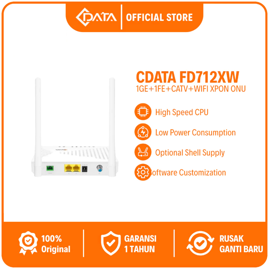 CDATA XPON ONU FD712XW Single Band Wifi + CATV