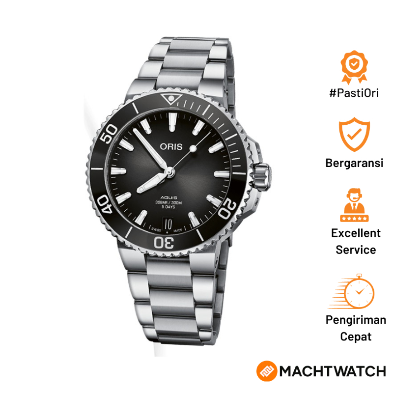 Jam Tangan Pria Oris Aquis Date 01-400-7769-4154-07-8-22-09PEB Automatic Black Dial Stainless Steel 