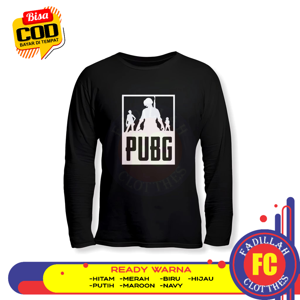 Baju Kaos Game P U B G Squad Lengan Panjang Baju Game