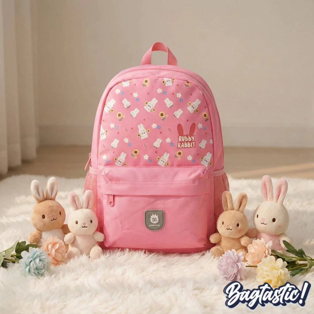 BAGTASTIC Tas Ransel Sekolah Anak Perempuan TK SD Cannon Backpack 72117 - Desain Kelinci