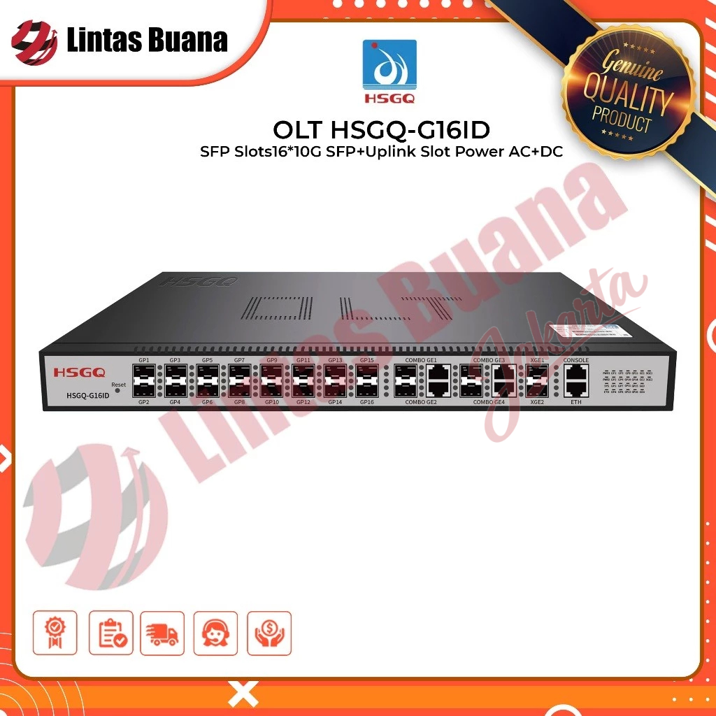 OLT GPON HSGQ G016ID SFP Slots16Port PON 10G SFP+Uplink Slot Power AC+DC OLT HSGQ-G16ID