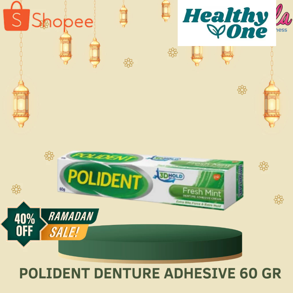 POLIDENT DENTURE ADHESIVE 60GR