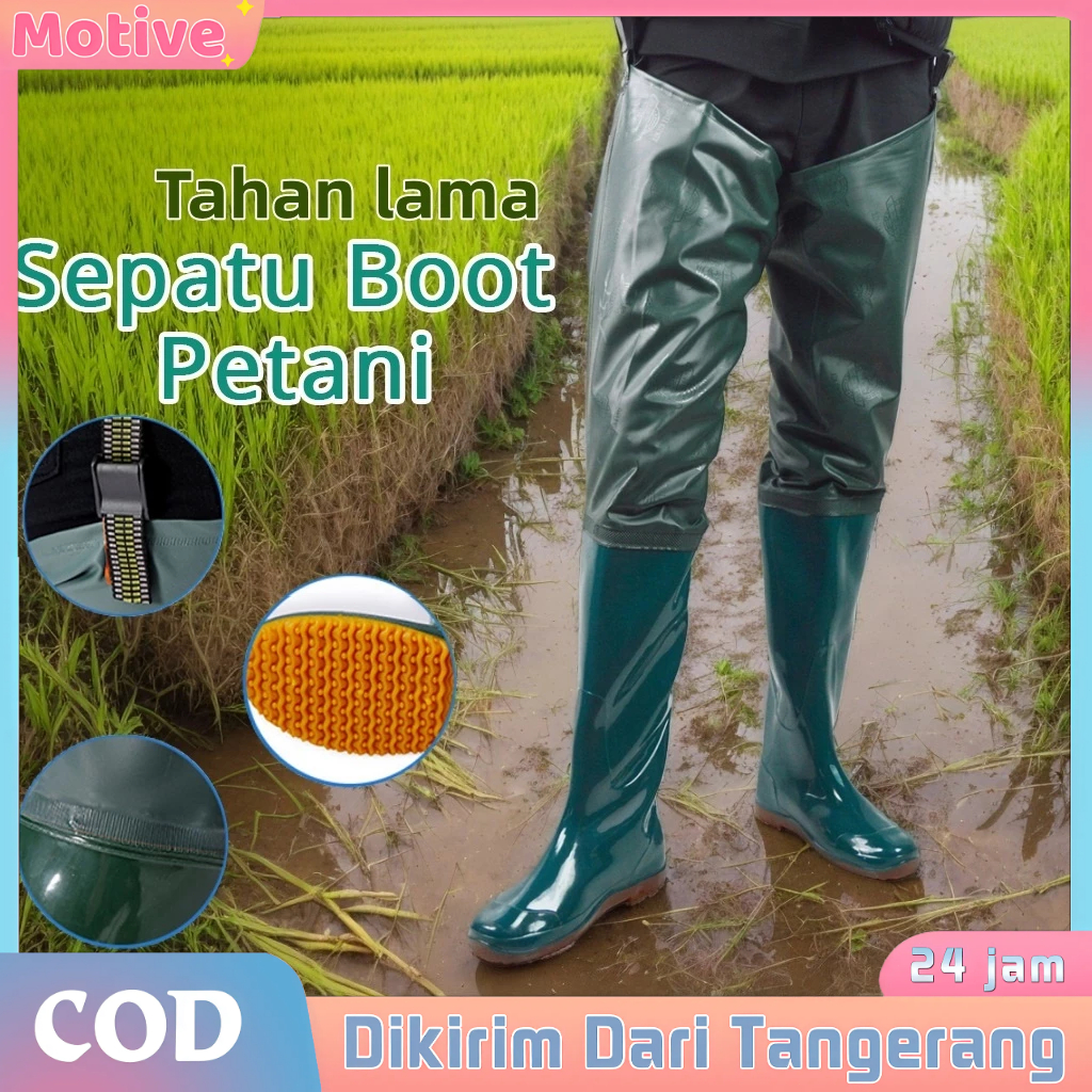 COD/Sepatu Boot Sawah Panjang Pria Anti Air Impor Waterproof Sepatu Bot Tinggi SEPATU BOOT PETANI SA