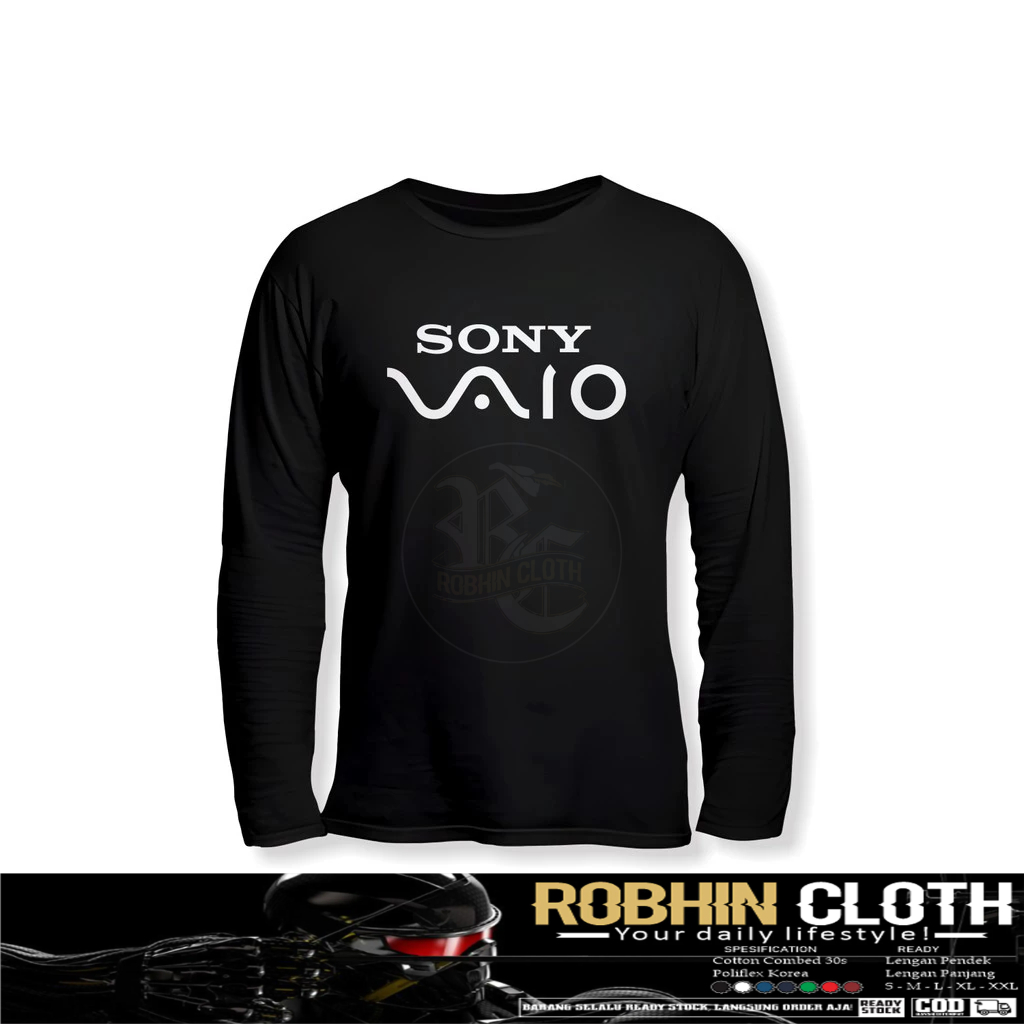 Kaos Baju Sony Vaio Lengan Panjang Baju Perusahaan