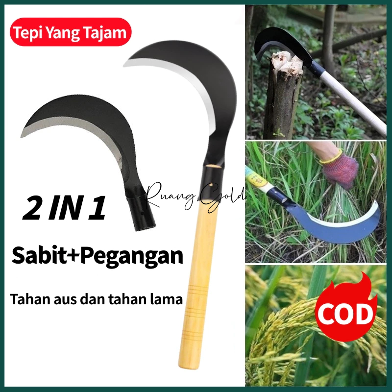 Sabit Arit Rumput Baja Asli / Ganda Baja Multifungsi/Alat Penyiangan Sabit Kapak /Pemotong rumput ar