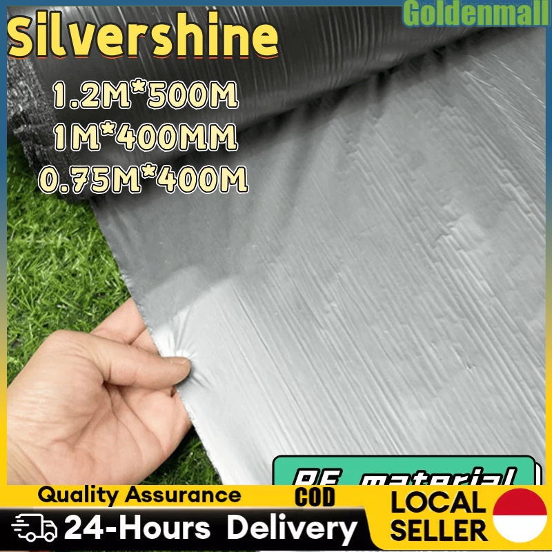 [COD Ready Stock] Plastik Mulsa Hitam Perak TEBAL | 1.2m x 400m (Grosir) | Untuk Kebun Sayur Tanaman