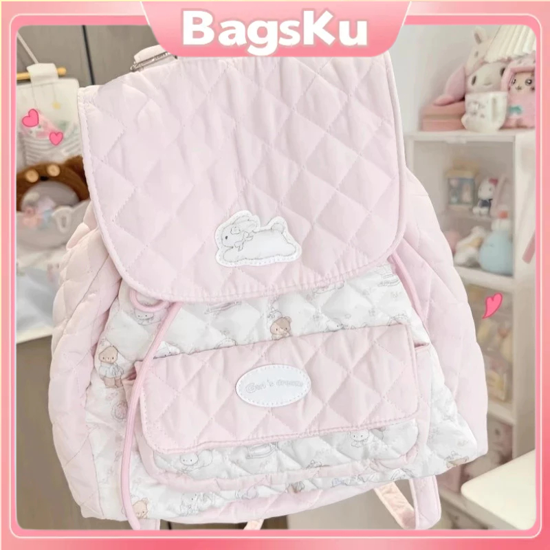 [Ready]Tas parah Lucu Punggung Ransel Morymony Tas Bahu ins Wanita Korea Aesthetic Pink Fashion Coqu
