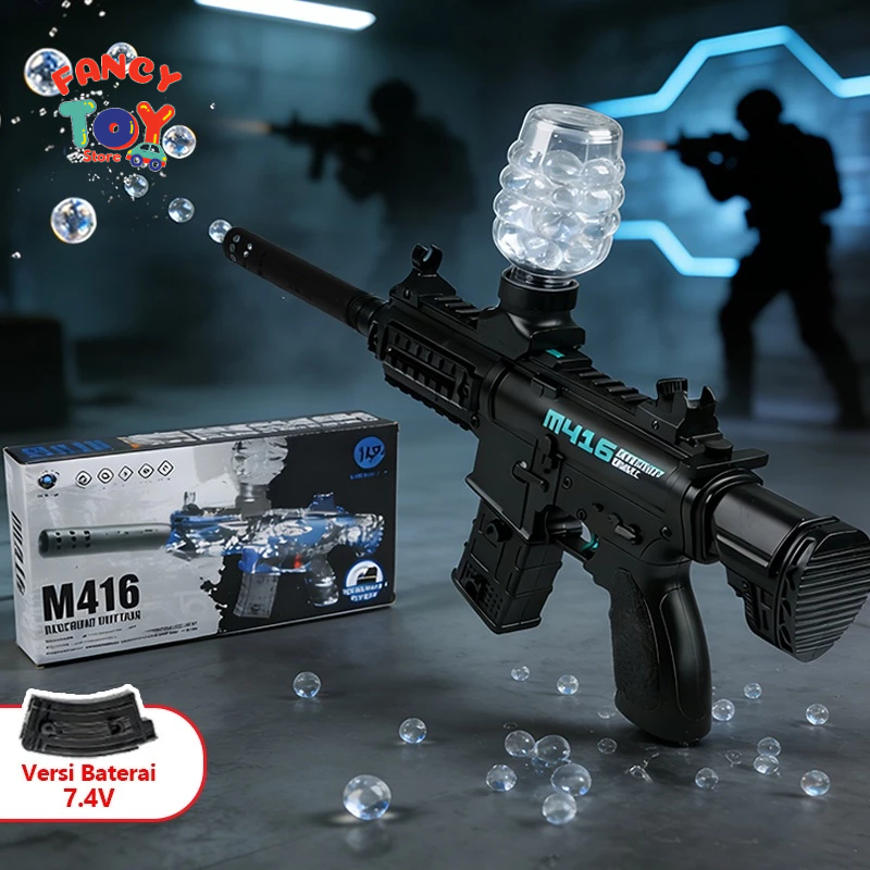 Mainan Pistol M416 Water Gel Elektrik 50Cm Mainan Tembak Tembakan Air Otomatis Anak