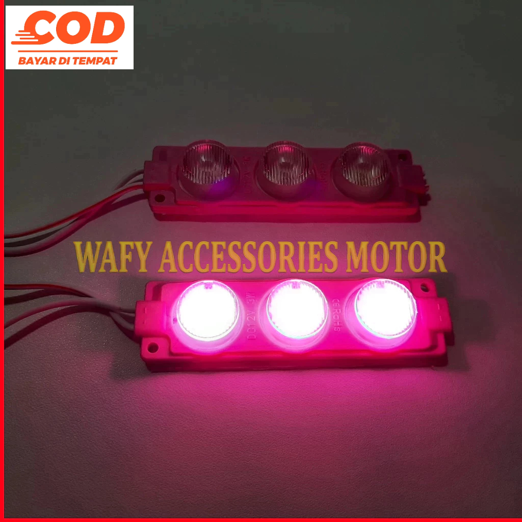 Lampu Kolong Variasi Led 3 Titik 12 Volt Motor Mobil Truk Warna Pink