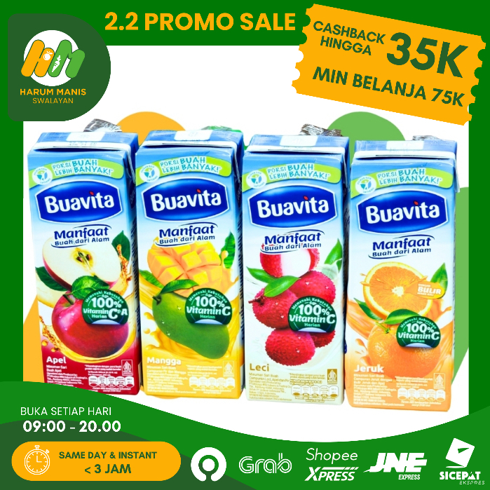 BUAVITA 250 ML / MINUMAN INSTAN RASA BUAH / BUAVITA ORANGE / BUAVITA MANGGA / BUAVITA LYCHEE / BUAVI