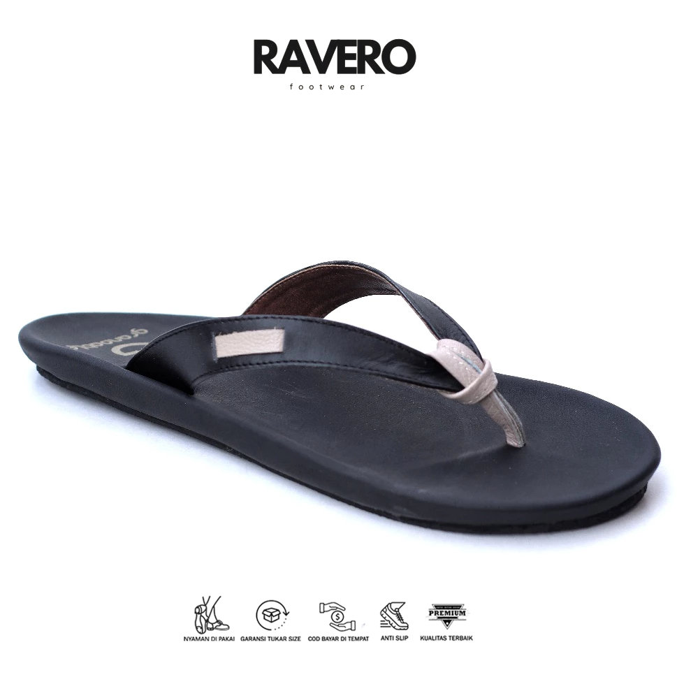 Sandal Sendal Jepit Kulit Asli Pria Cowok Ori Murah Terbaru - BIAN