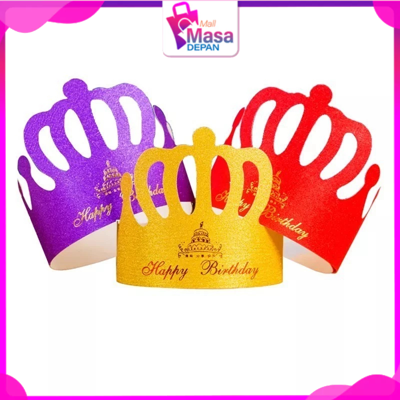 MMD Topi Mahkota Ulang Tahun Anak-anak Karton Emas Dewasa Dekorasi Ulang Tahun Topi Ulang Tahun Hias