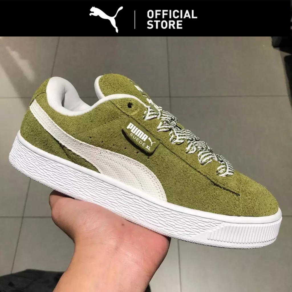 Puma Sepatu Sneakers Kasual Suede Xl Soft Wns Olive Green- White 396381 01