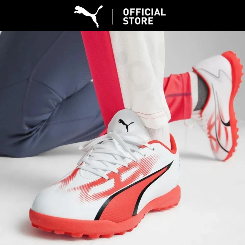 Puma Sepatu Futsal Turf Ultra Play Tt White- Black-Fire 107528 01
